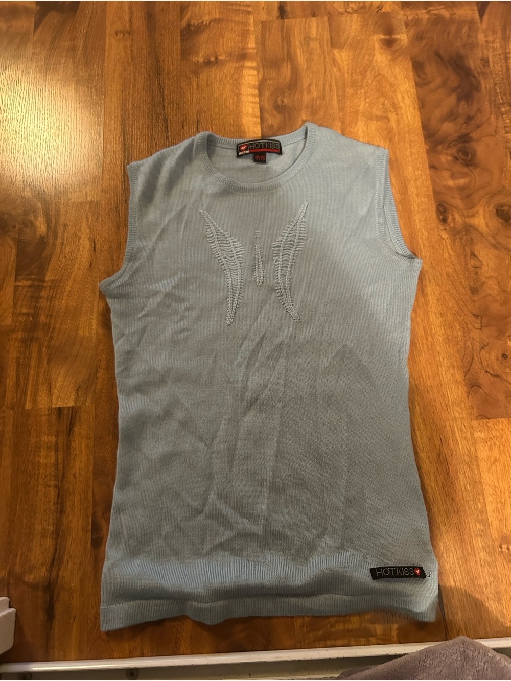 Hot Kiss Light Blue Sleeveless Knit Top